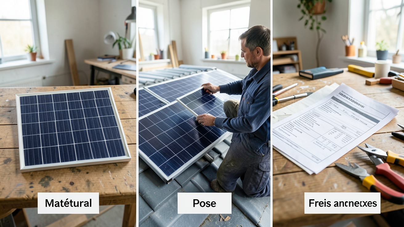 prix pose panneaux photovoltaiques : décomposition détaillée du coût matériel vs pose vs frais annexes