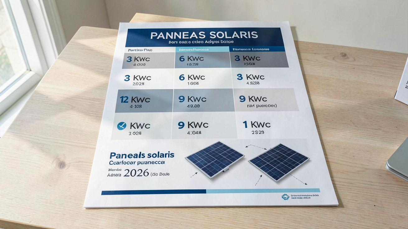 prix pose de panneaux solaires tableau comparatif 2026 par puissance (3 kWc, 6 kWc, 9 kWc, 12 kWc)