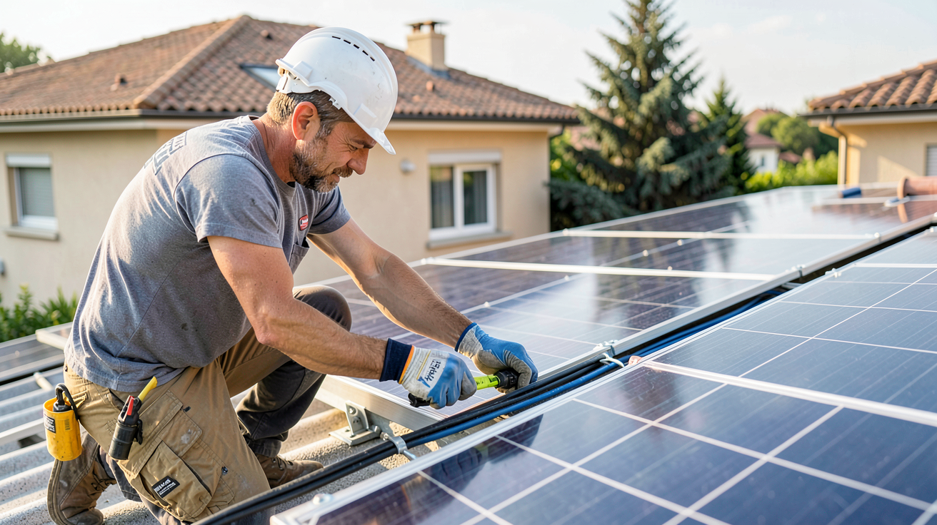 prix pose de panneaux solaires : installateur vérifiant les erreurs à éviter avant l'installation sur un toit