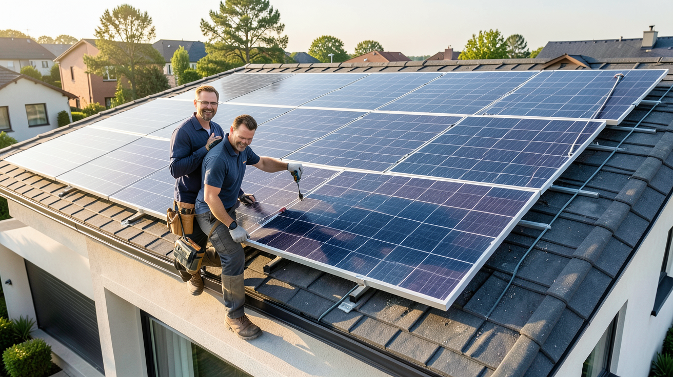 prix pour 10 panneaux photovoltaique affichant les marques leaders en 2025 sur un toit résidentiel