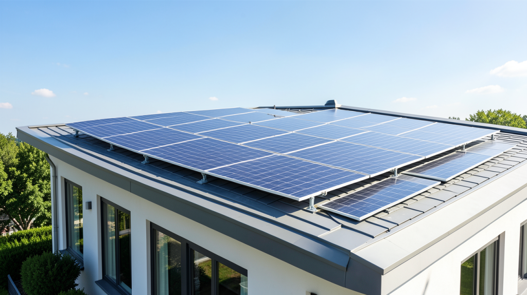 prix pour des panneaux solaires illustré par une installation photovoltaïque sur un toit résidentiel