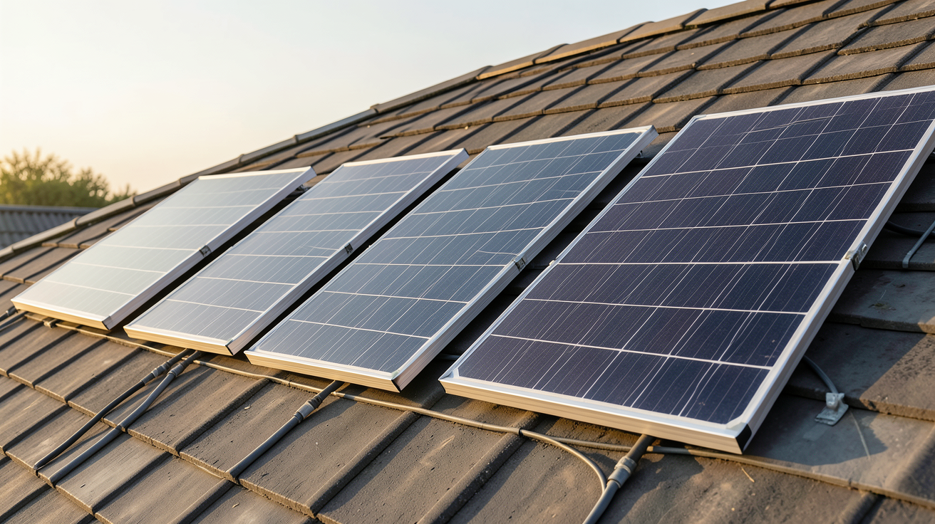 prix pour panneaux photovoltaique montrant quatre technologies de panneaux solaires : monocristallin, polycristallin, HJT et TOPCon