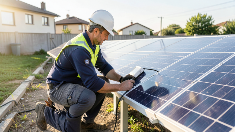 prix remplacement onduleur photovoltaïque installé sur un mur extérieur d'une maison
