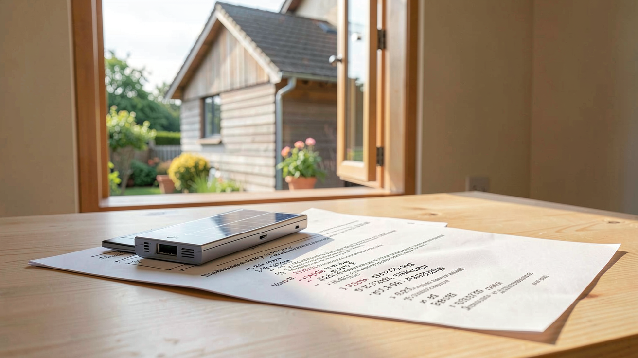 prix solaire thermique exemple de devis pour une maison individuelle posé sur une table en bois