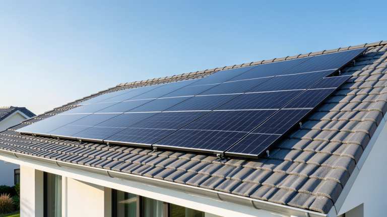 prix toiture solaire installation de panneaux photovoltaïques sur une maison contemporaine
