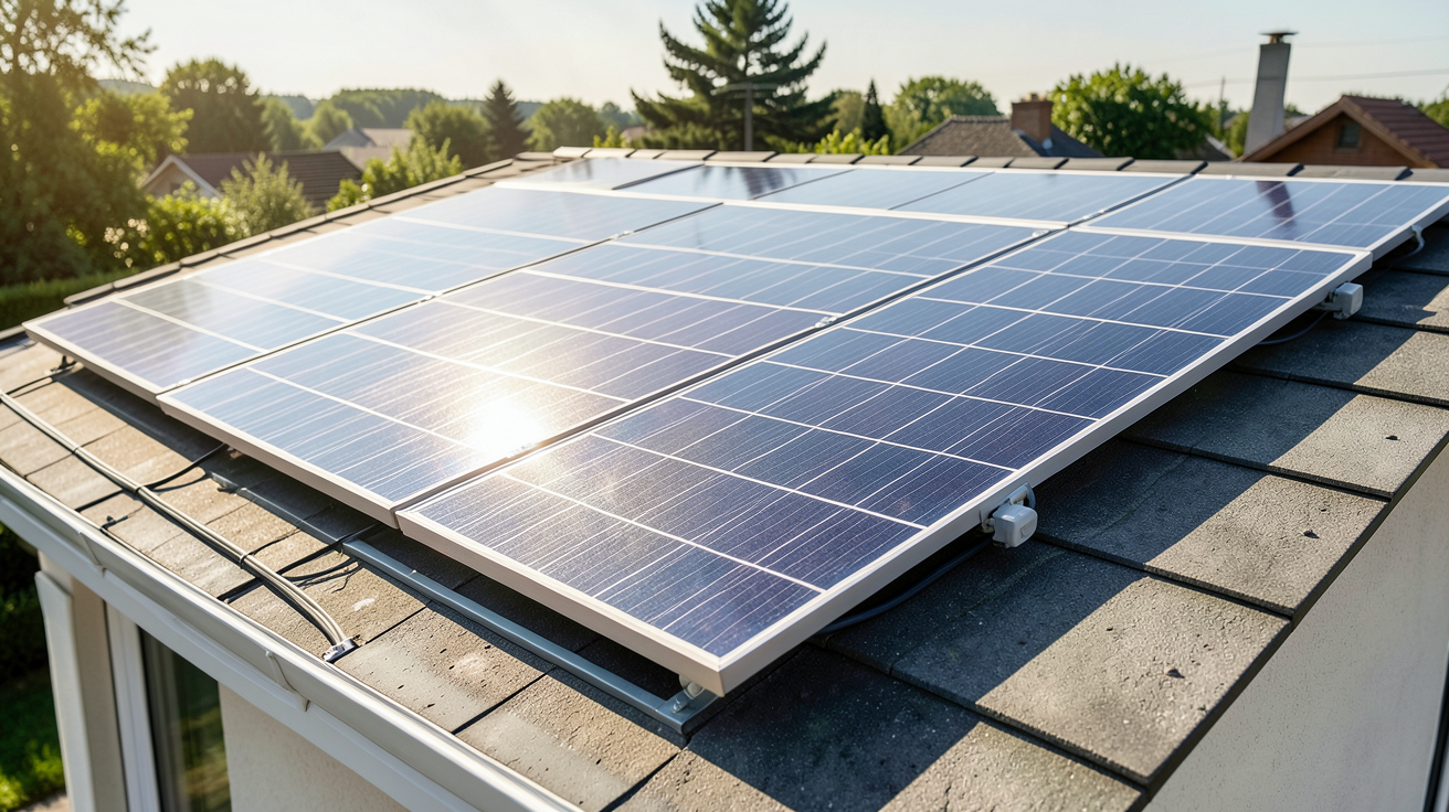 production 3kWc montrant les facteurs influençant l'efficacité des panneaux solaires sur un toit de maison