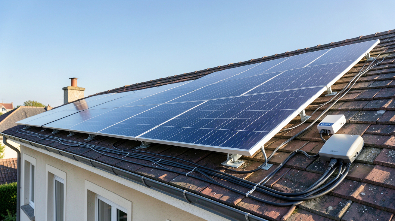 production annuelle photovoltaïque d'une installation de panneaux solaires sur une maison en France