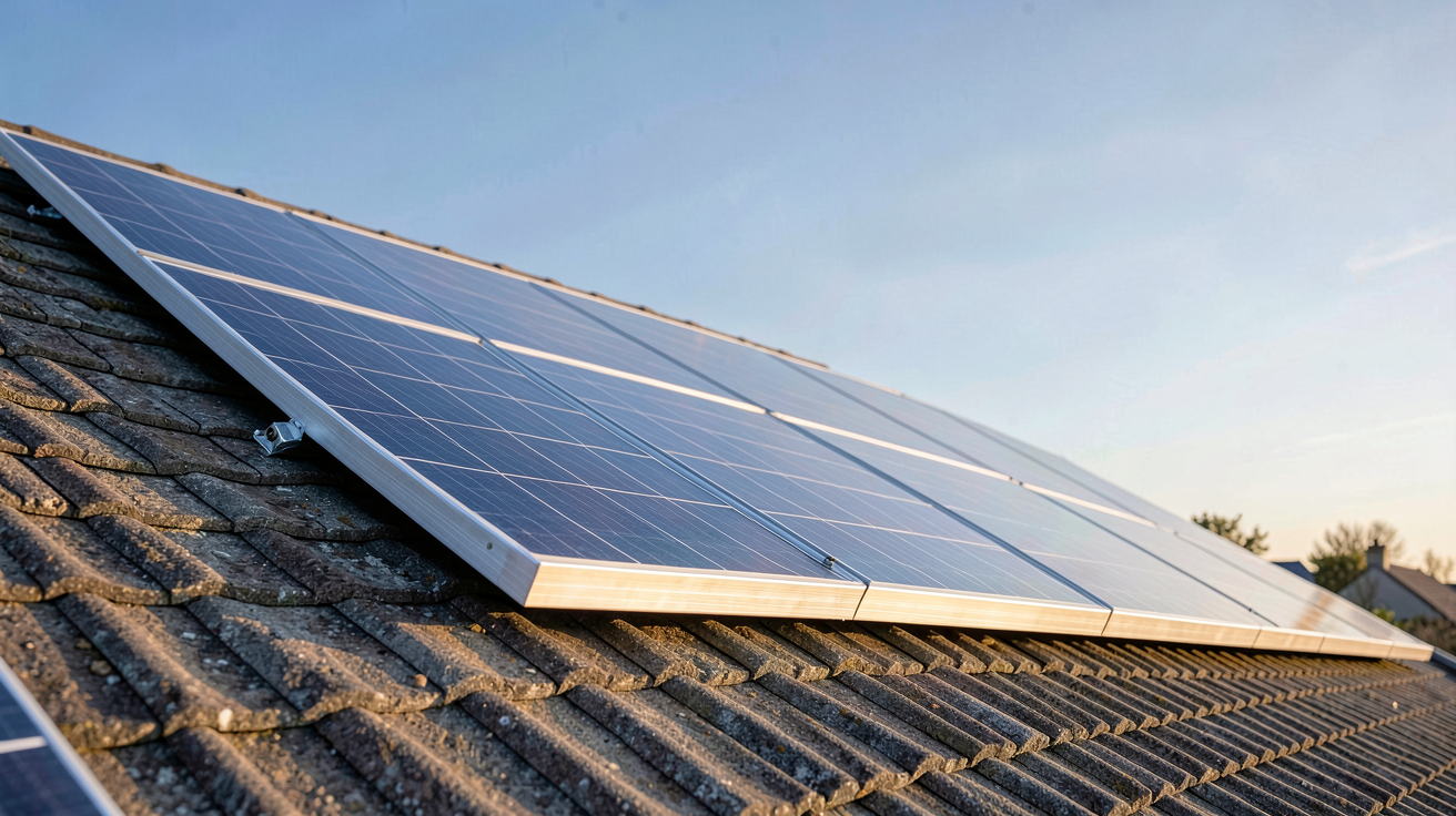 production d'un panneau photovoltaïque installé sur un toit pour calculer sa production énergétique