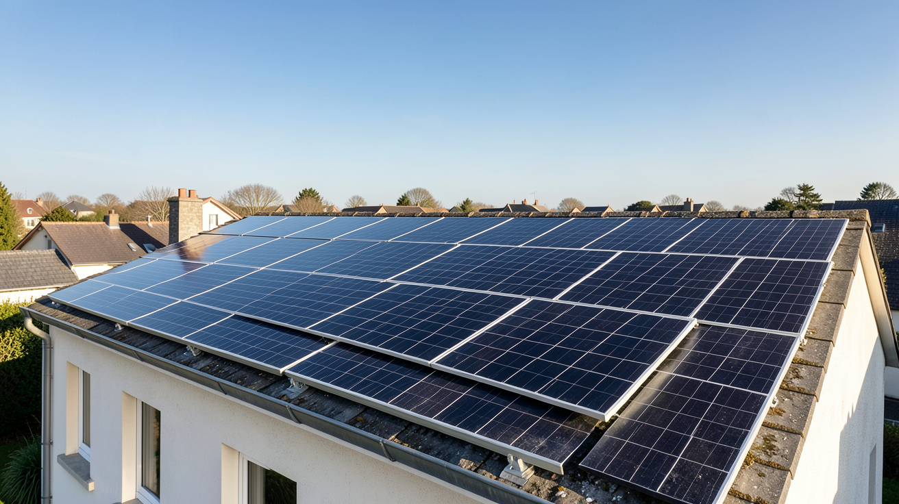 production journaliere 3kwc d'une installation solaire de 3 kWc sur le toit d'une maison en France