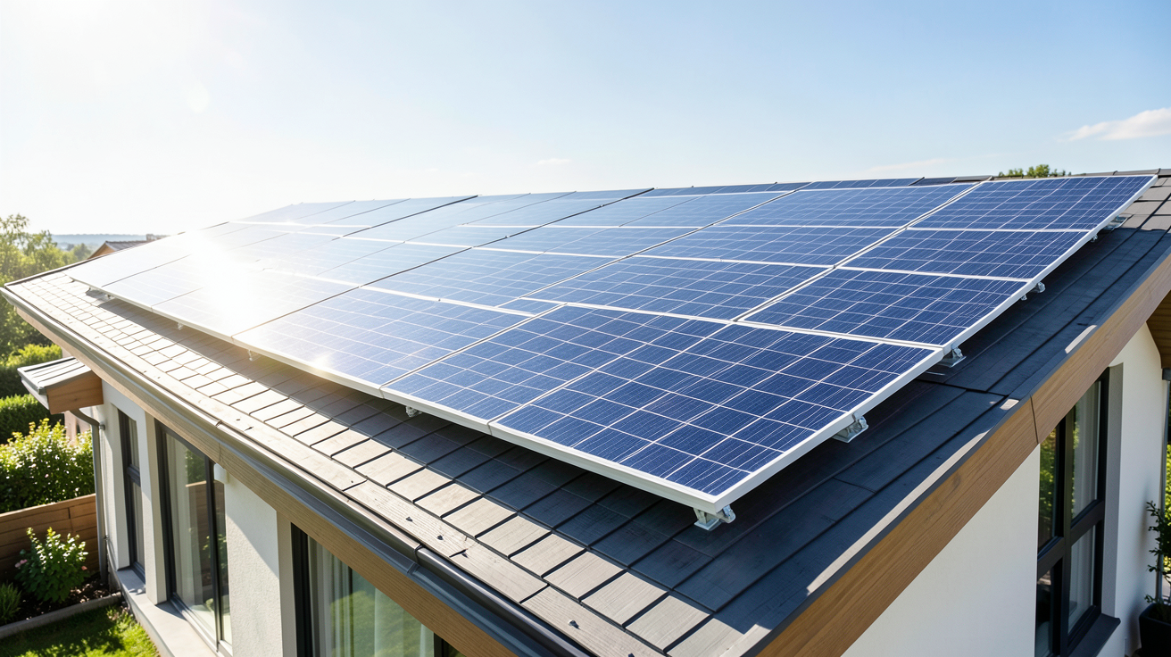 production maximum photovoltaïque particulier avec des panneaux solaires de haute performance installés sur un toit moderne