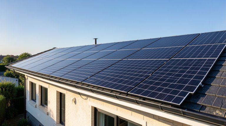 production maximum photovoltaïque particulier sur le toit d'une maison individuelle