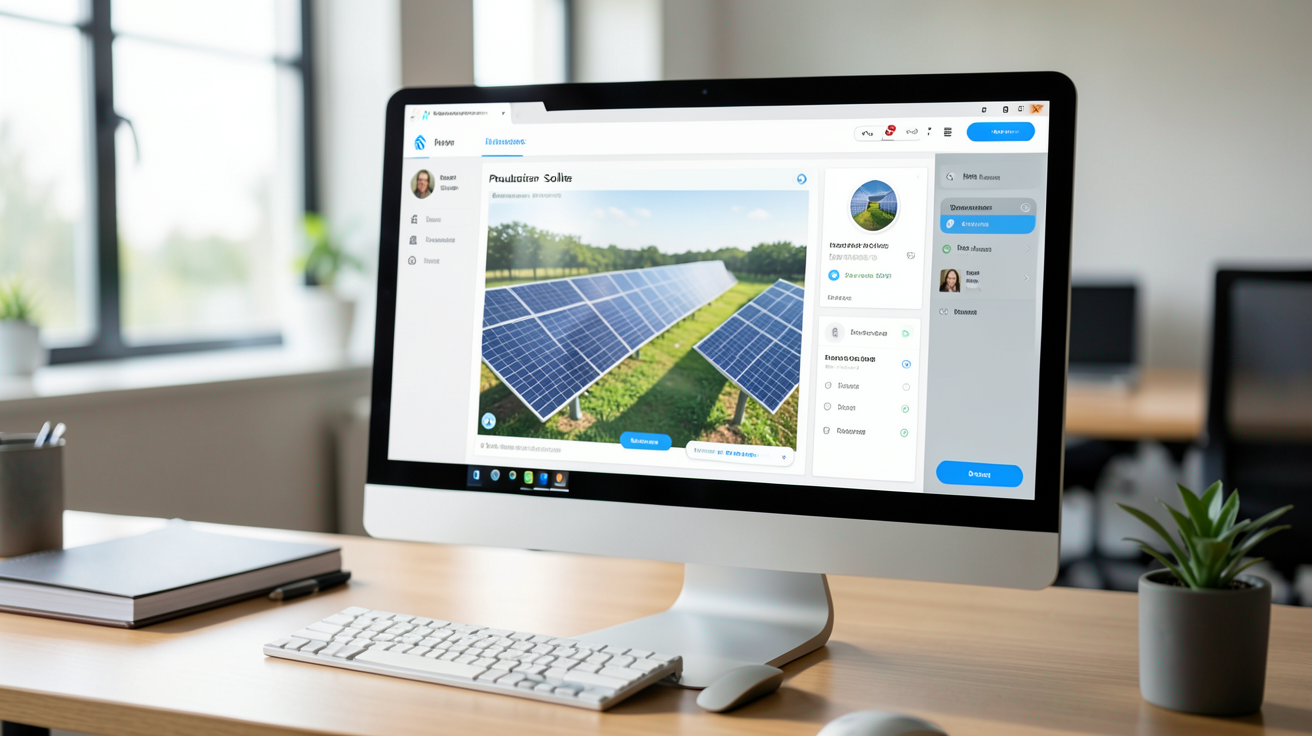 production panneau photovoltaique : simulateur de production solaire en ligne sur écran d'ordinateur