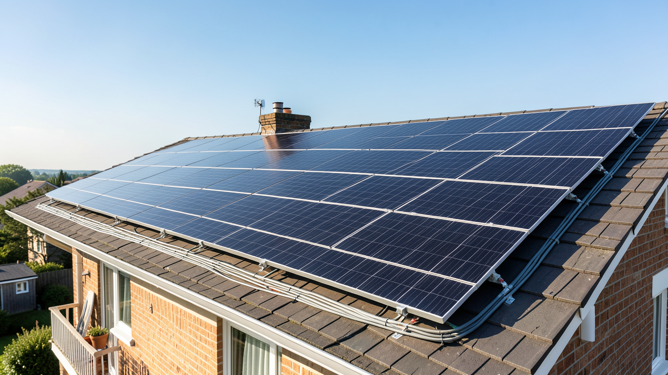 production photovoltaïque 6 kWc d'une famille de 4 personnes installée sur le toit d'une maison