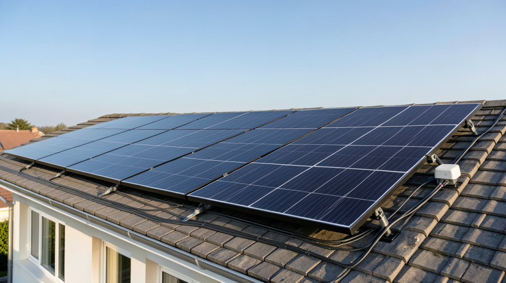 production photovoltaïque 6 kWc installée sur le toit d'une maison individuelle