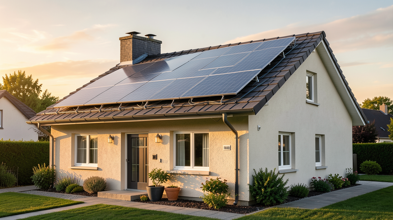production photovoltaïque particulier : étapes clés d'un projet photovoltaïque pour une maison individuelle avec panneaux solaires installés sur le toit