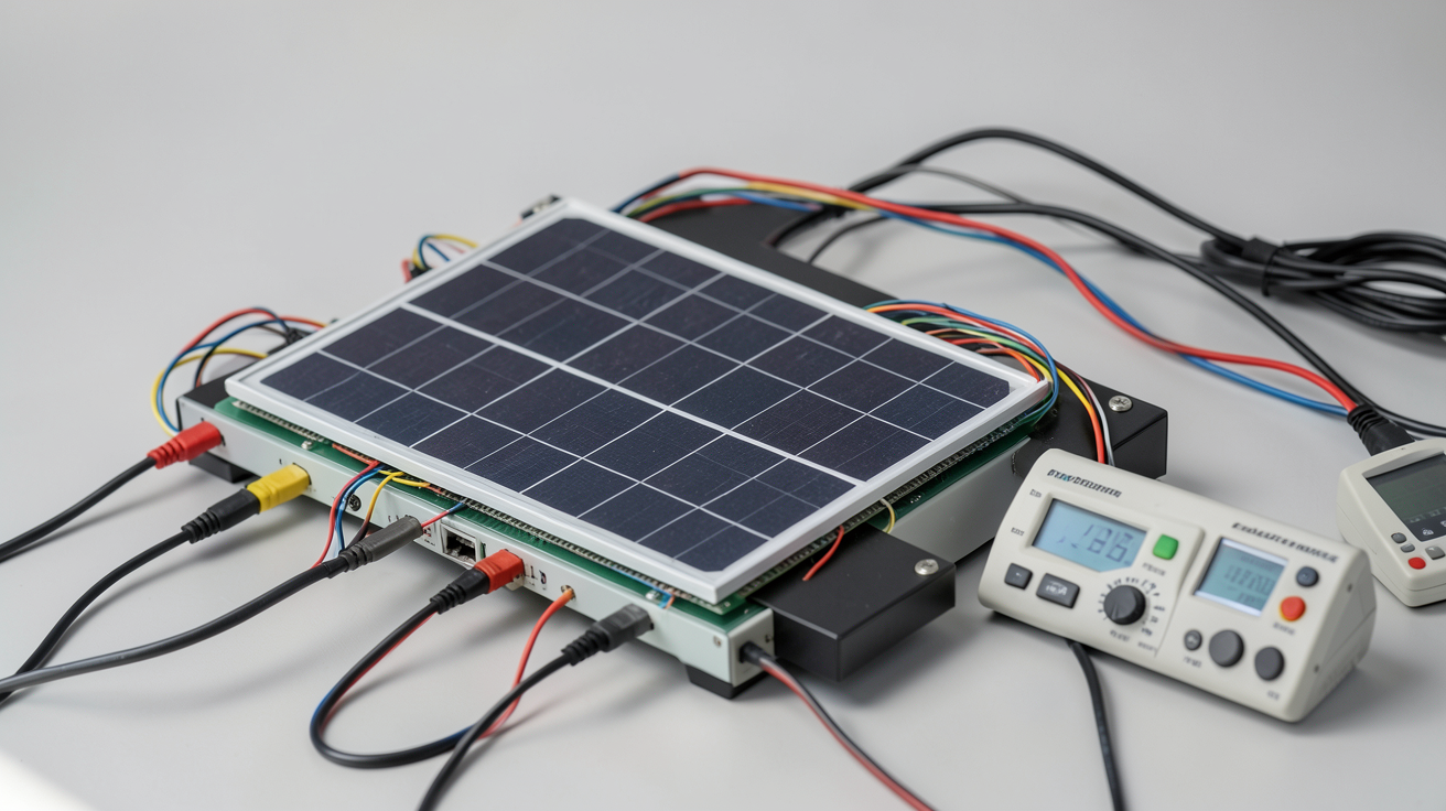 puissance cellule photovoltaïque mesurée en laboratoire avec équipements professionnels