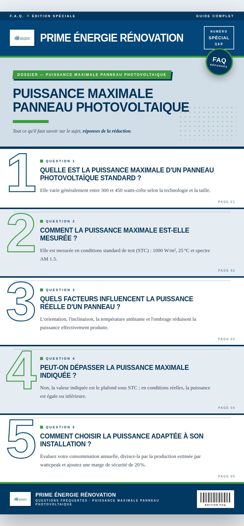 Infographie : Puissance maximale panneau photovoltaique