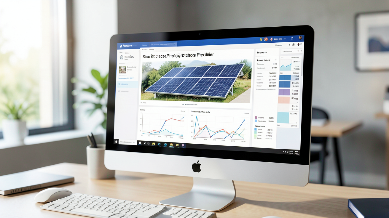puissance maximum photovoltaïque pour particulier outils et simulateurs affichés sur un écran d'ordinateur