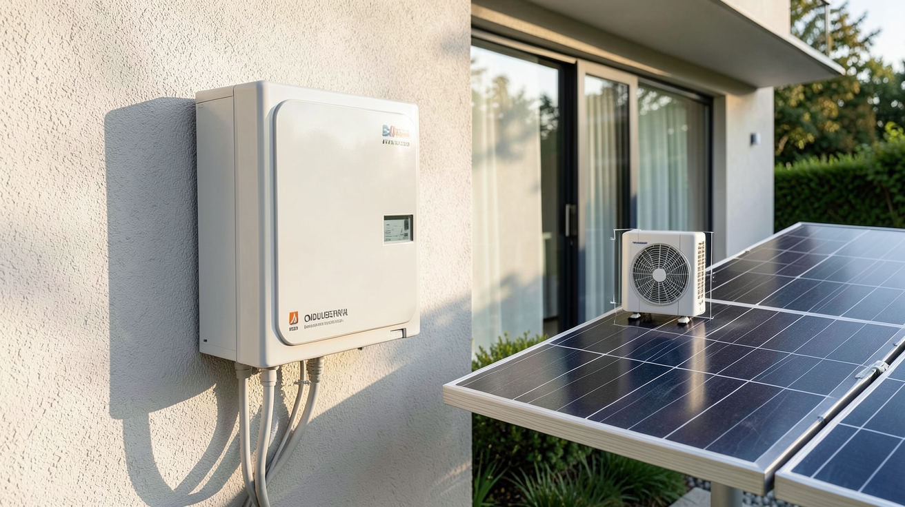 puissance onduleur photovoltaique comparaison entre onduleur central et micro-onduleur installés sur une maison moderne