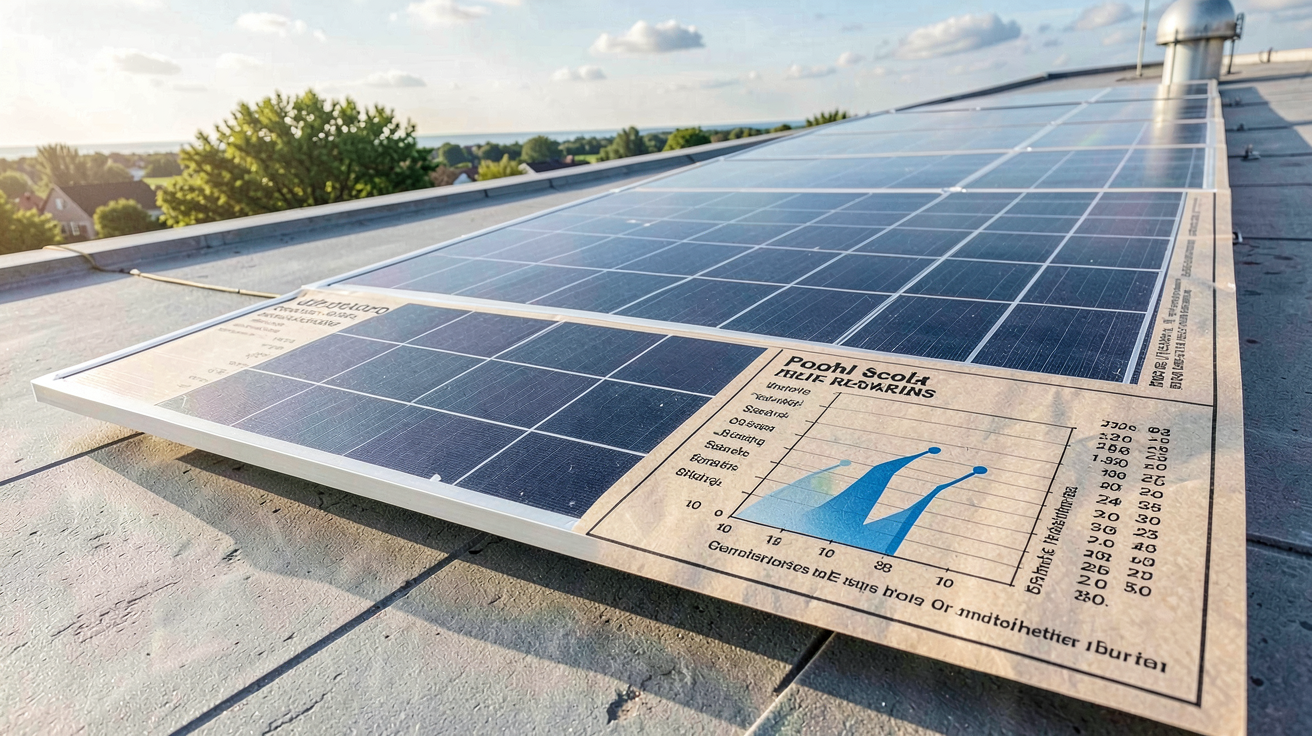 puissance panneau photovoltaïque par m2 affichant les données 2025 par technologie sur un graphique professionnel