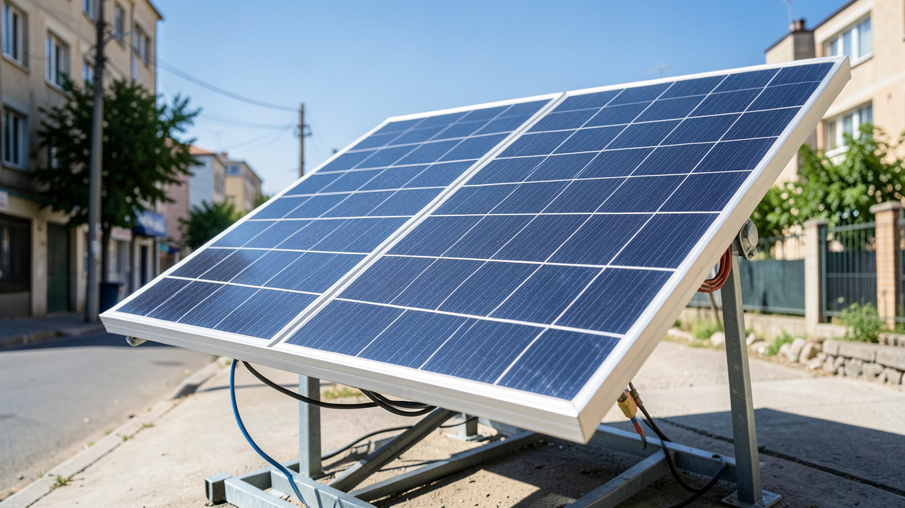 puissance panneau solaire 1m2 mesuré sous ensoleillement direct en 2025