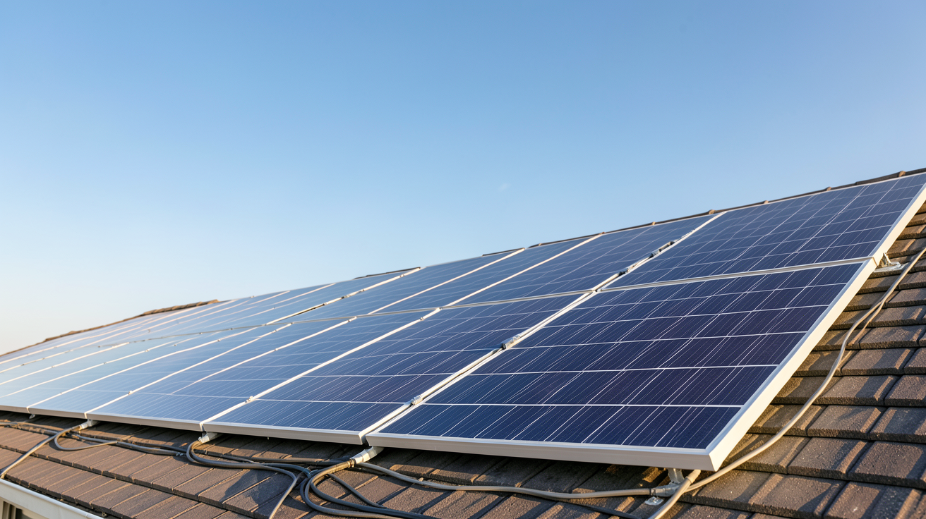 puissance photovoltaïque par m2 d'une installation résidentielle avec panneaux solaires sur toit