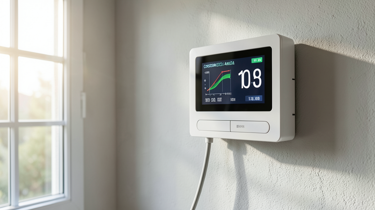 puissance photovoltaïque pour une maison : tableau électrique affichant la consommation électrique annuelle