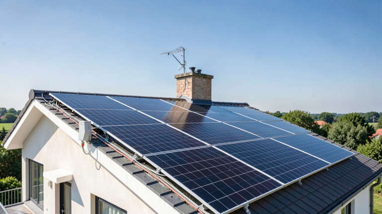 puissance wc m2 photovoltaique installation de panneaux solaires sur une maison individuelle