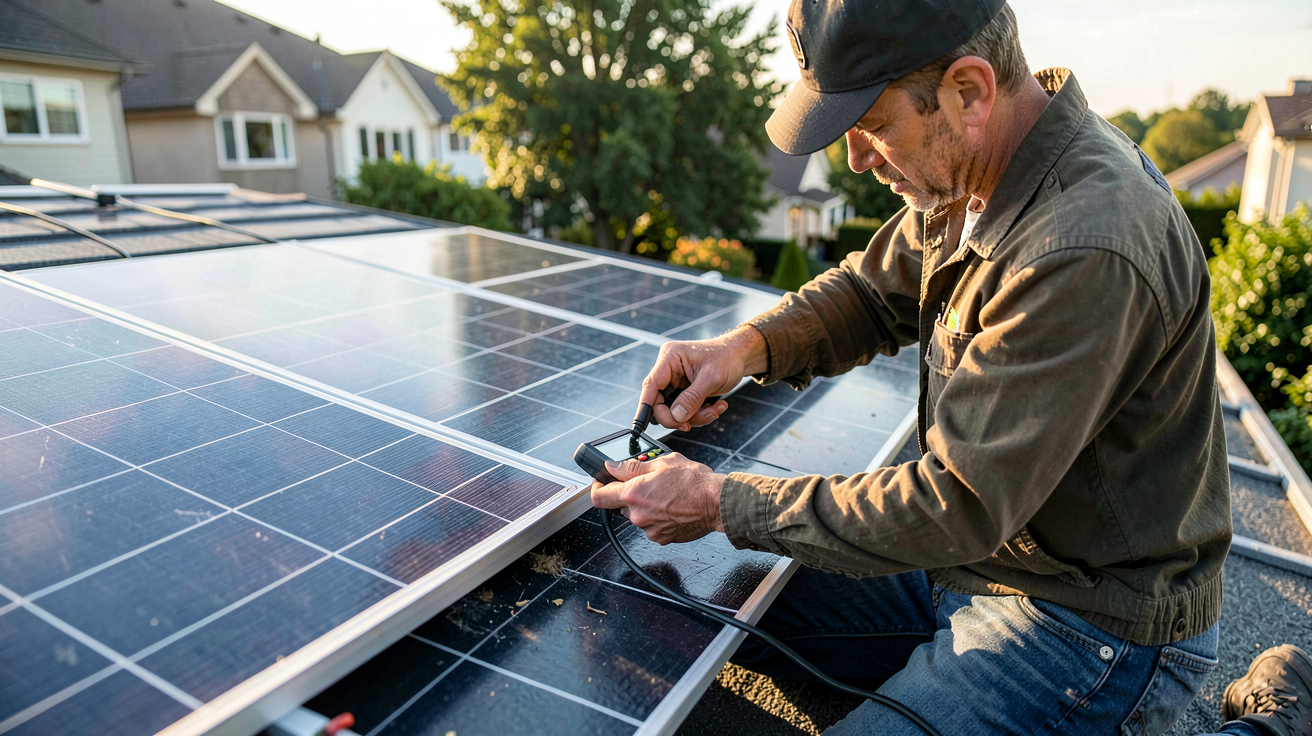 puissance wc m2 photovoltaique mesure de la puissance d'un panneau solaire par m² avec un multimètre