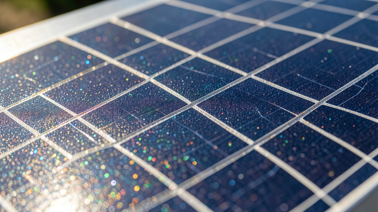 pv solaire montrant la structure détaillée des cellules photovoltaïques sous la lumière du soleil