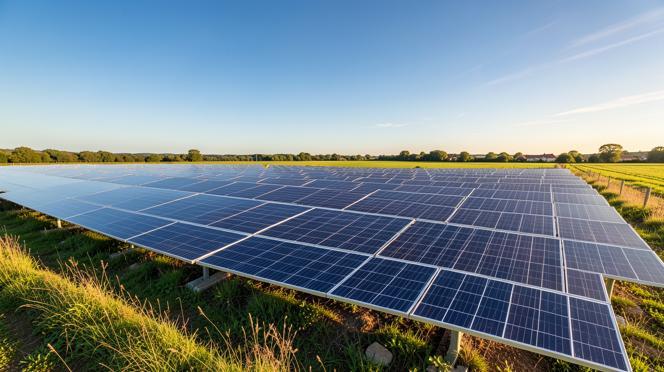 pv solaire installé dans un grand parc de production en France