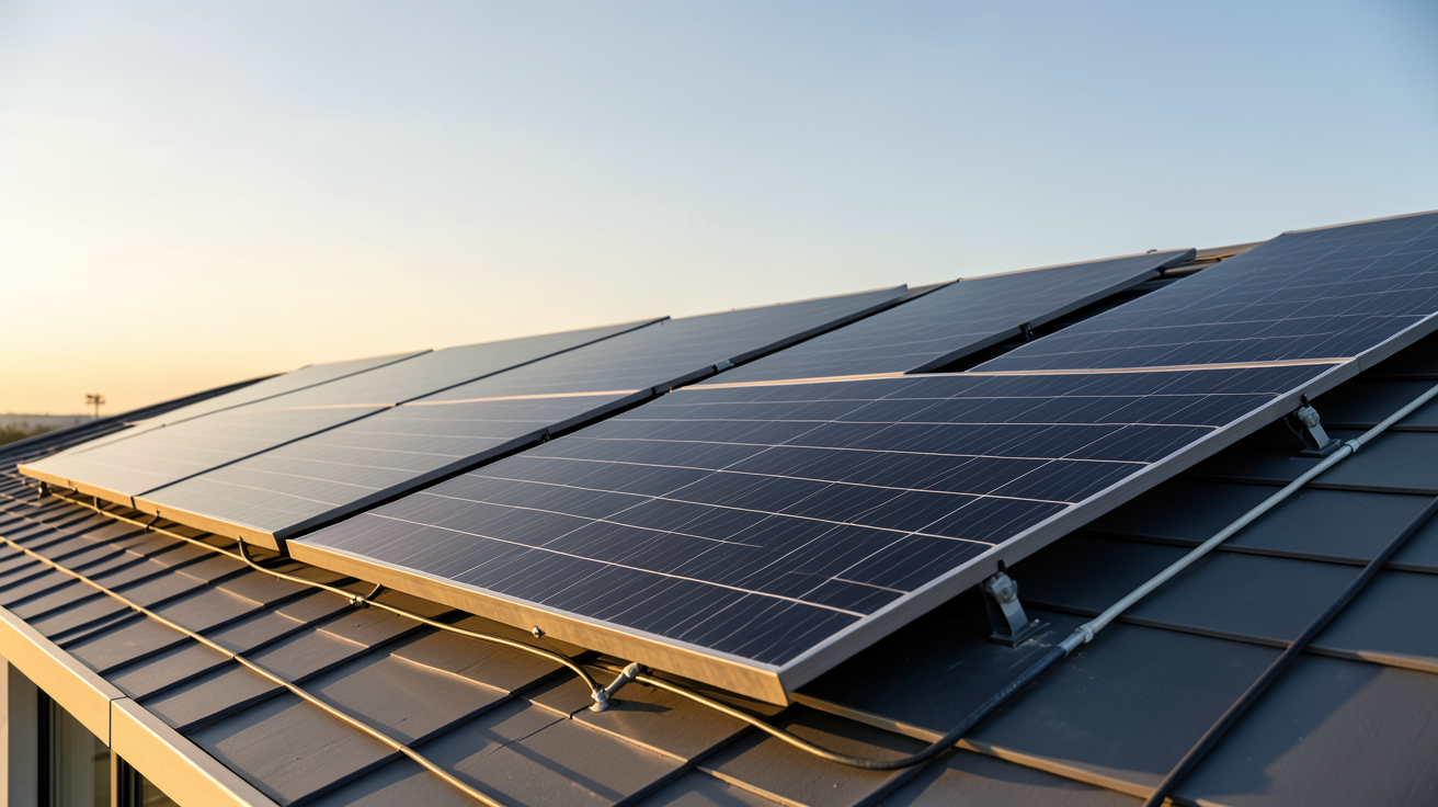 que choisir panneaux photovoltaïques : comparatif des panneaux solaires photovoltaïques, thermiques et hybrides installés sur un toit moderne