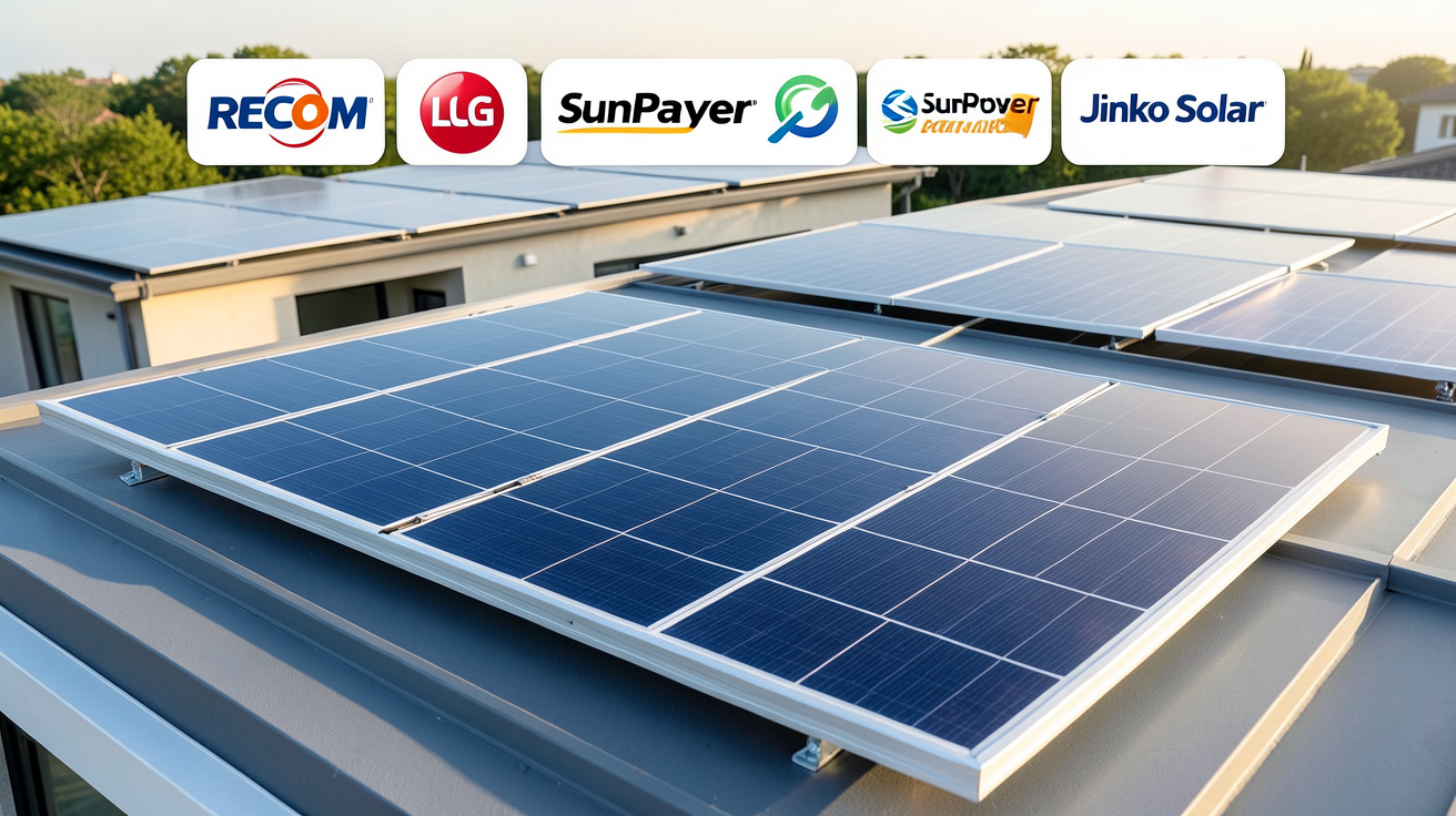 recom photovoltaïque comparé à d'autres marques sur un toit de maison moderne en 2026