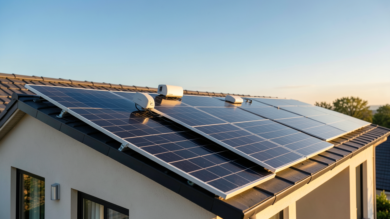 rexel kit solaire installé sur le toit d'une maison individuelle pour l'autoconsommation