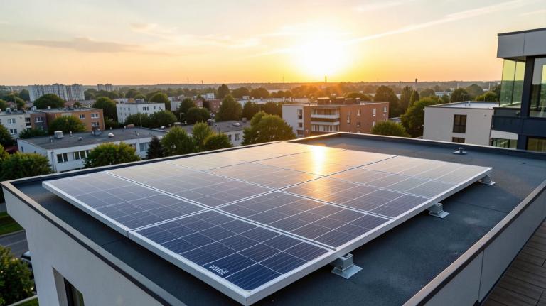 seatronic panneau solaire installé sur le toit d'une maison moderne