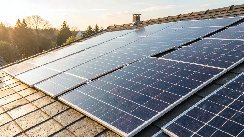shingled panneau solaire intégré à une toiture de maison moderne