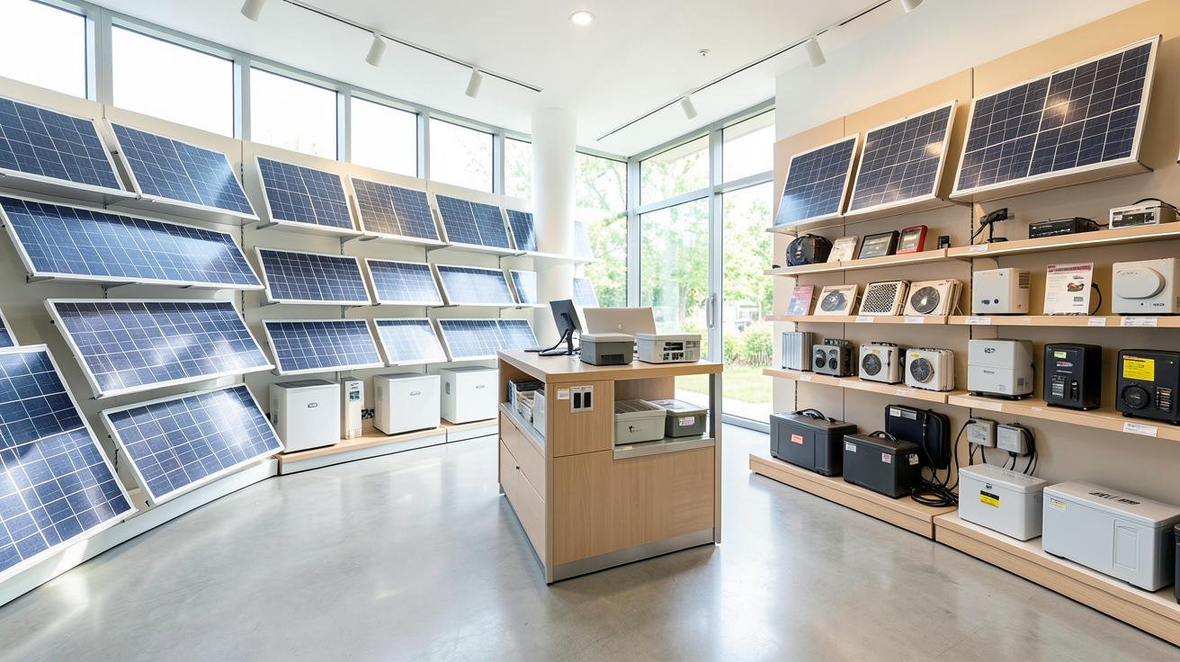 shop solaire présentant les meilleurs modèles de panneaux photovoltaïques et accessoires en 2024