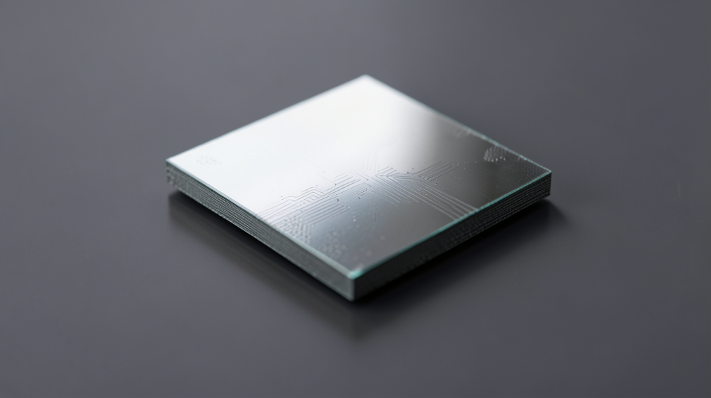 silicium monocristallin wafer sous éclairage LED avec surface réfléchissante