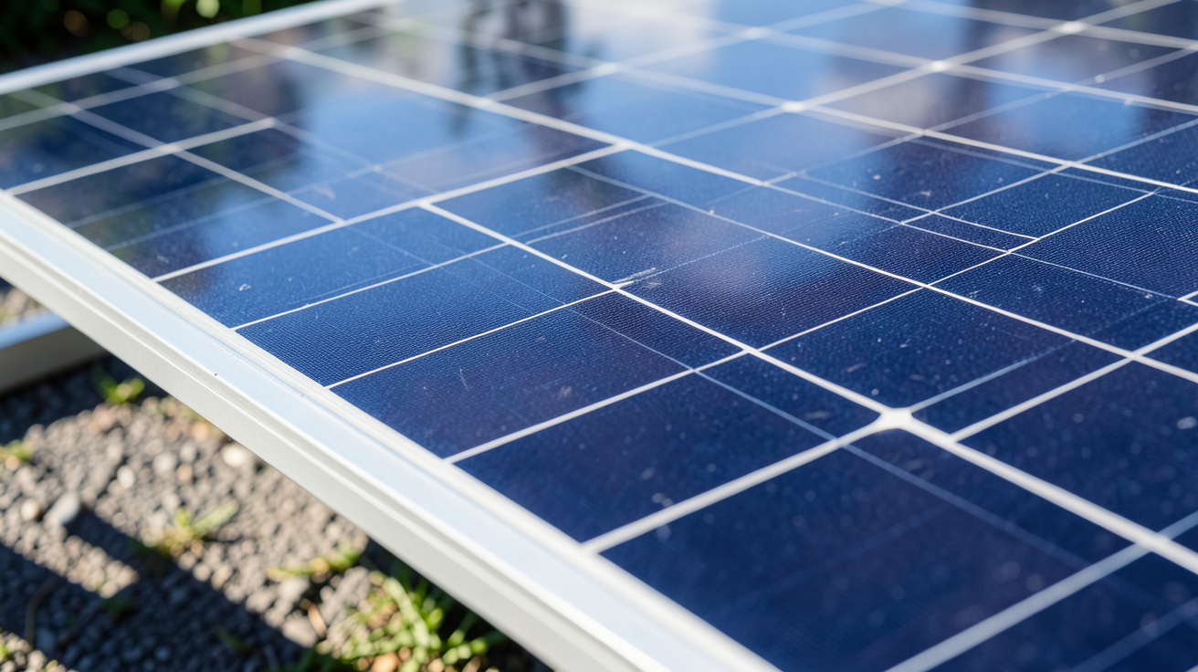 silicium photovoltaïque transformé en électricité par un panneau solaire en plein jour