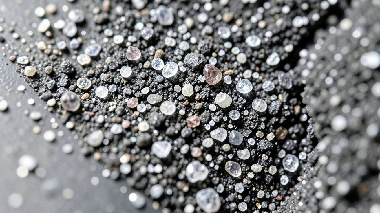 silicium polycristallin montrant sa structure granulaire et ses grains cristallins dans un gros plan photographique