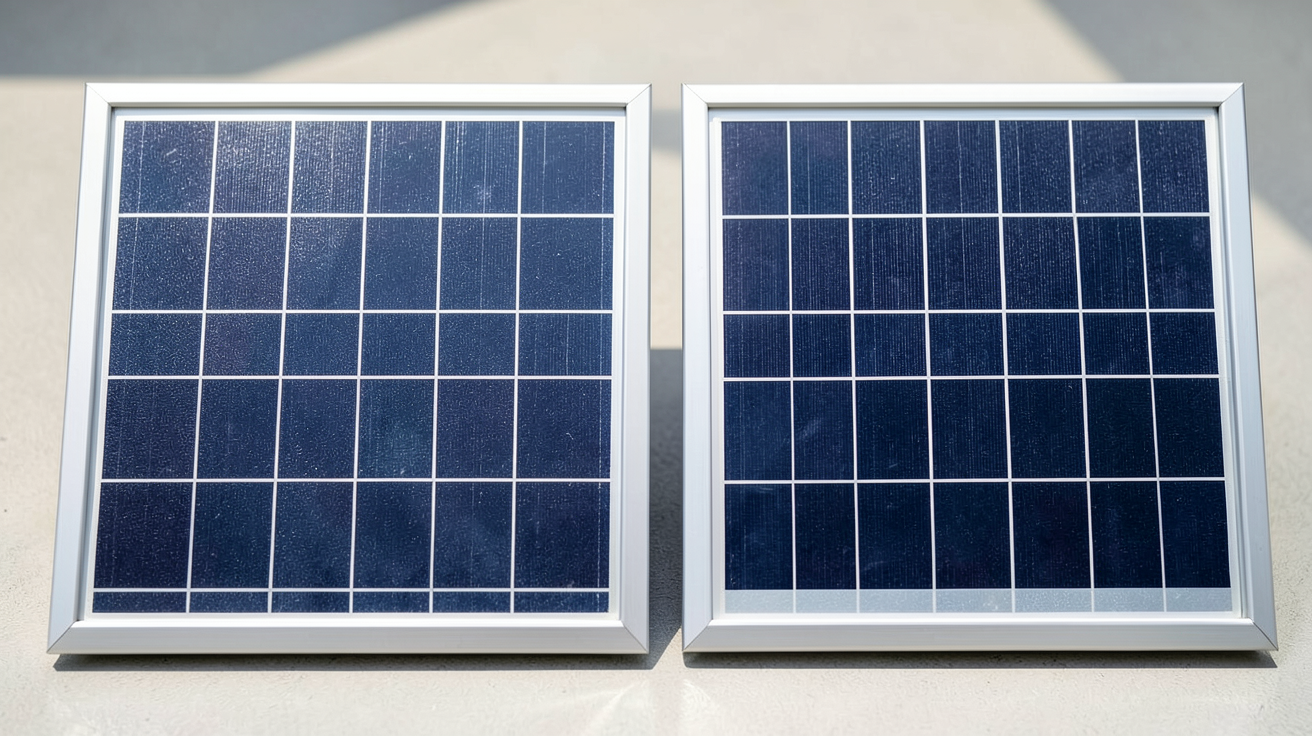 silicium polycristallin comparé au silicium monocristallin sur des panneaux solaires, illustrant le choix pour une installation photovoltaïque