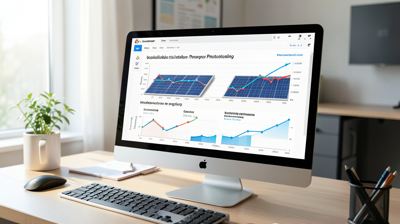 simulateur installation photovoltaïque affichant des résultats de rentabilité et d'économies énergétiques