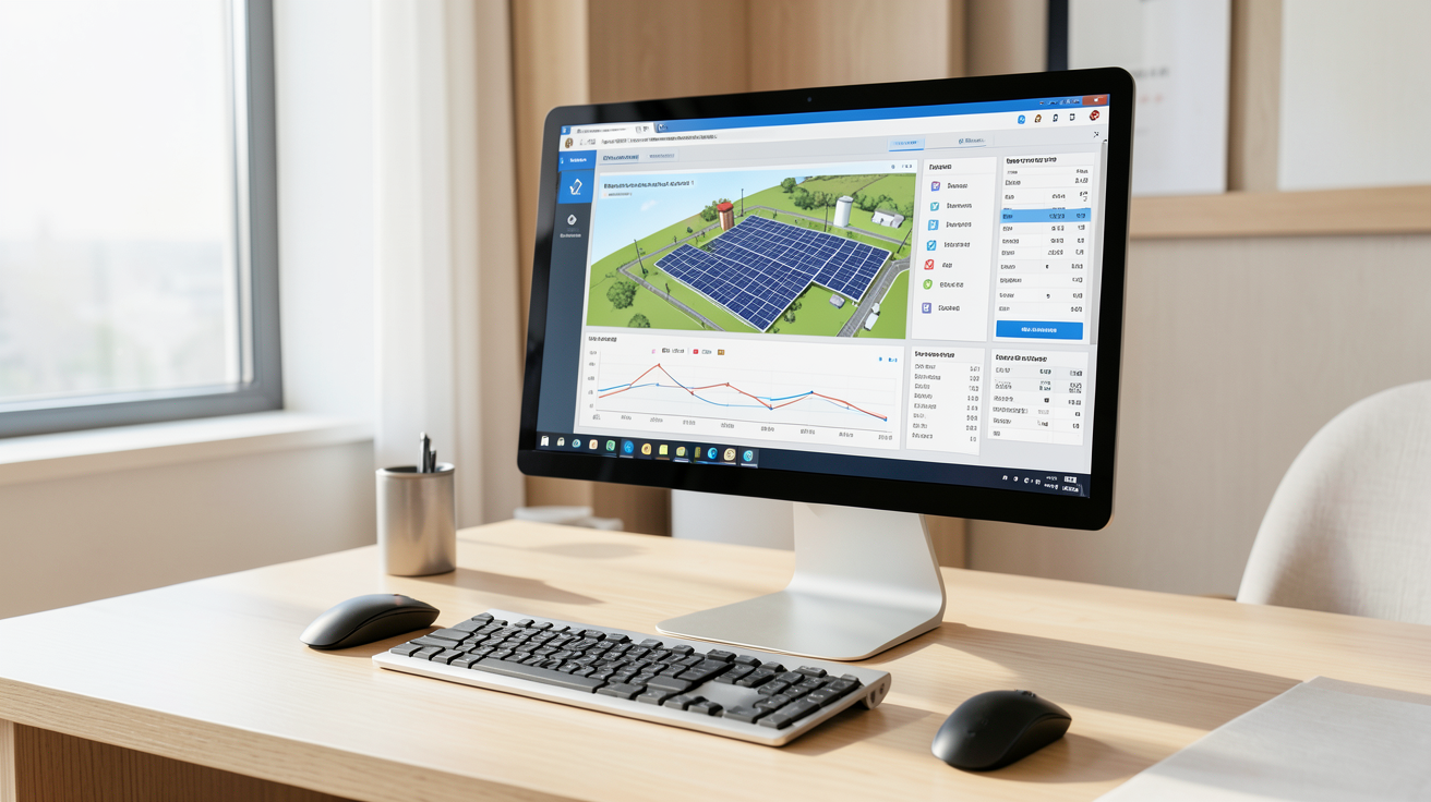 simulateur panneau photovoltaique affichant des facteurs influençant la production et les économies sur un écran d'ordinateur