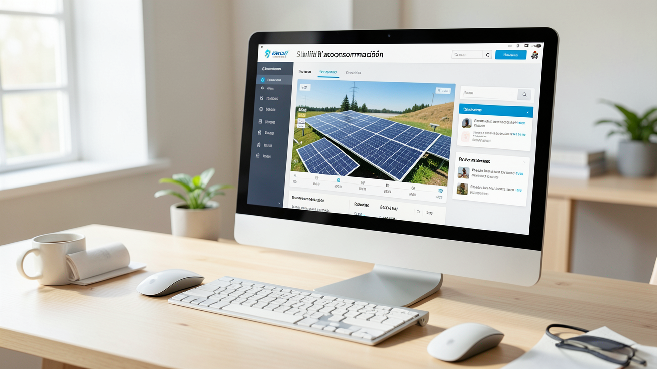 simulateur photovoltaïque d'autoconsommation affiché sur un écran d'ordinateur avec une interface intuitive