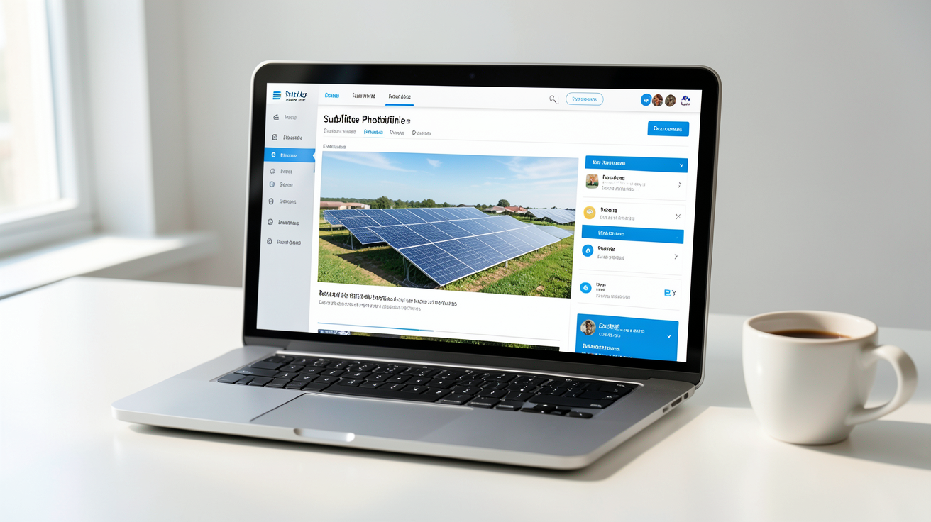 simulateur photovoltaïque en ligne affiché sur un écran d'ordinateur portable