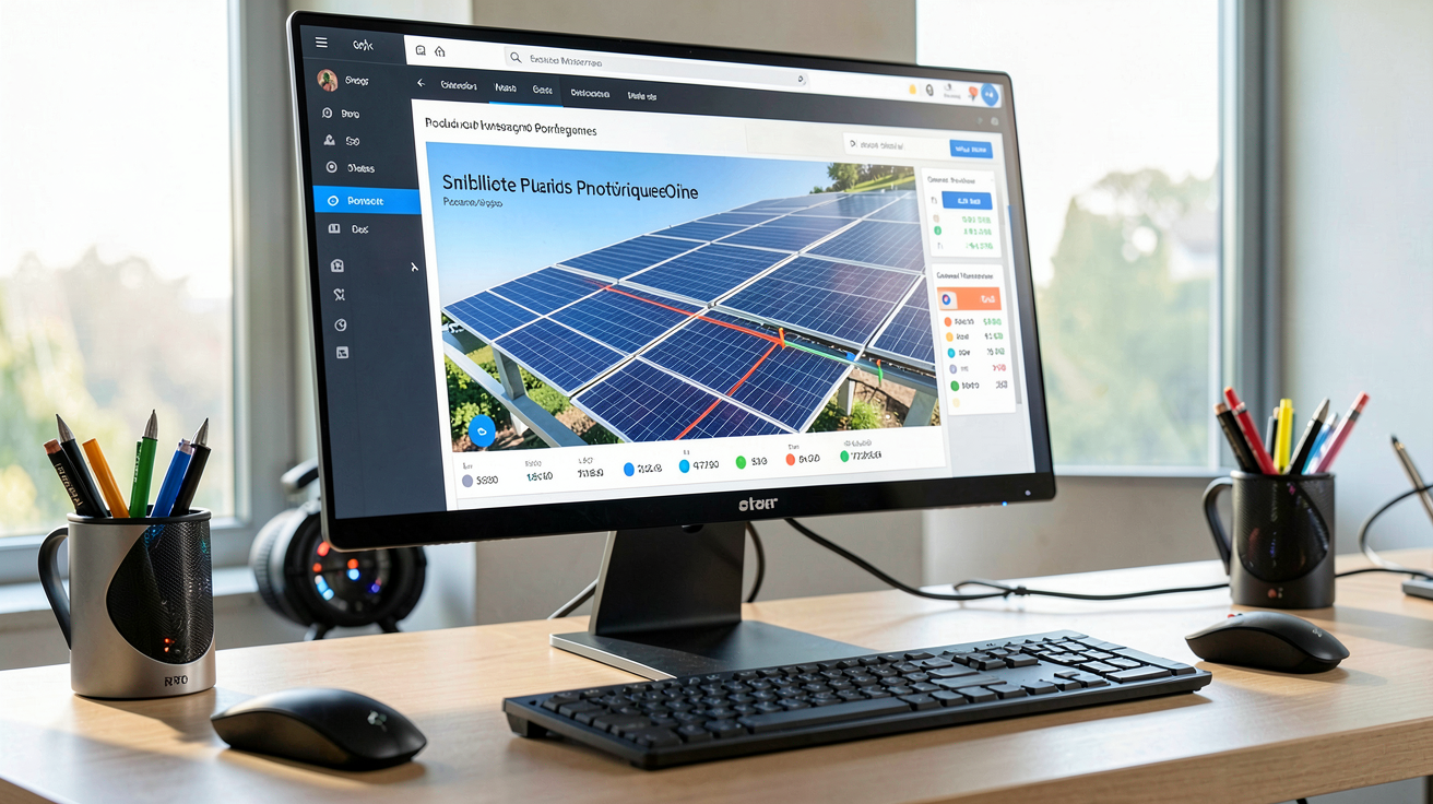 simulateur production photovoltaïque affichant le top 5 des outils gratuits en 2025 sur un écran d'ordinateur