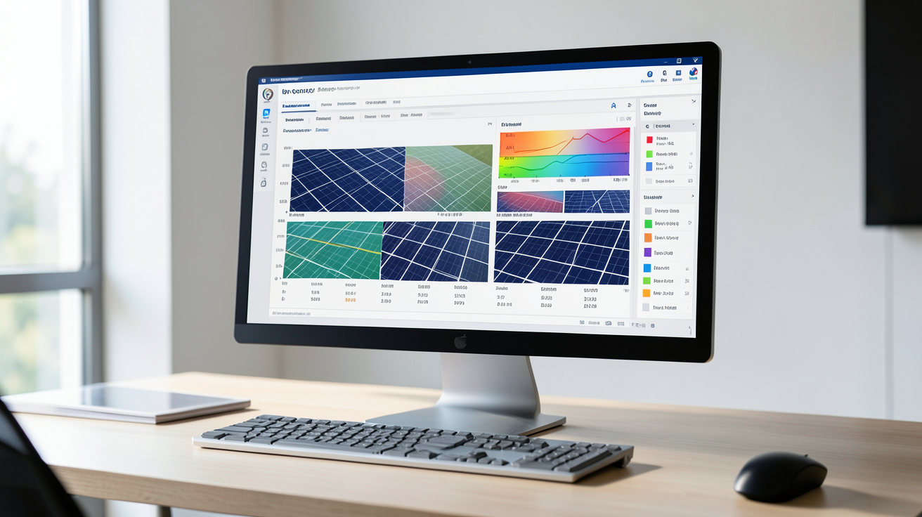 simulateur production solaire affichant une estimation fiable sur un écran d'ordinateur