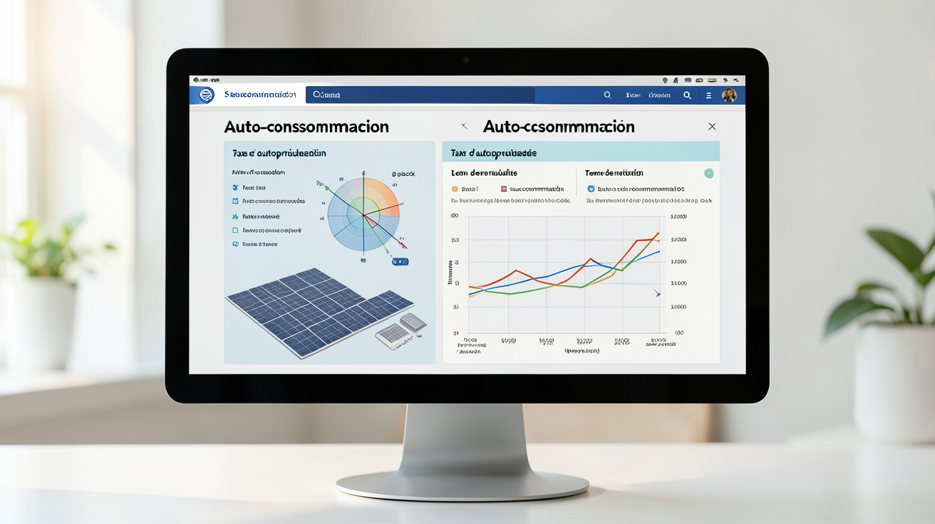 simulateur solaire d'autoconsommation affichant l'interprétation des résultats : taux d'autoproduction, autoconsommation, économies et payback