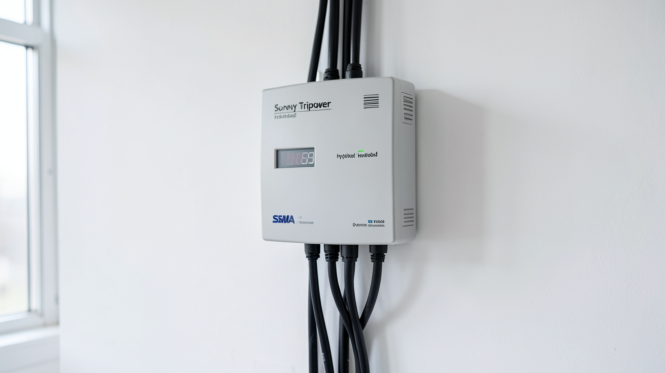 sma onduleur hybride Sunny Tripower Hybrid installé dans un local technique