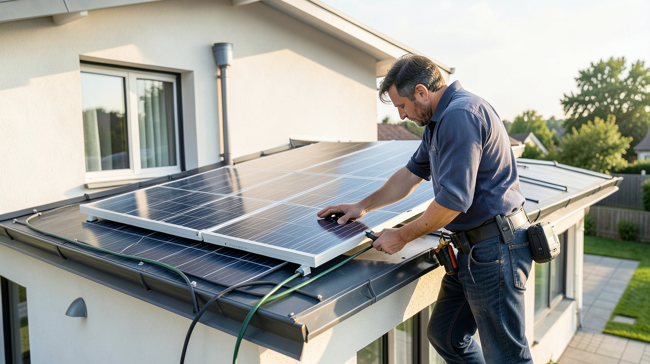 solaire autoconsommation installation kit solaire sur toit maison individuelle